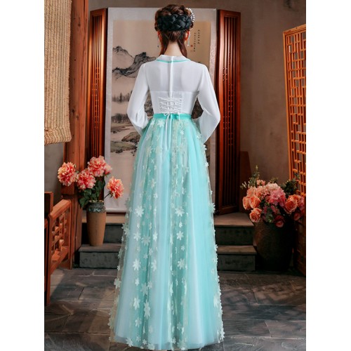 Women Chinese fairy Hanfu dress Ancient traditional folk costume female Chinese style classical dance costume